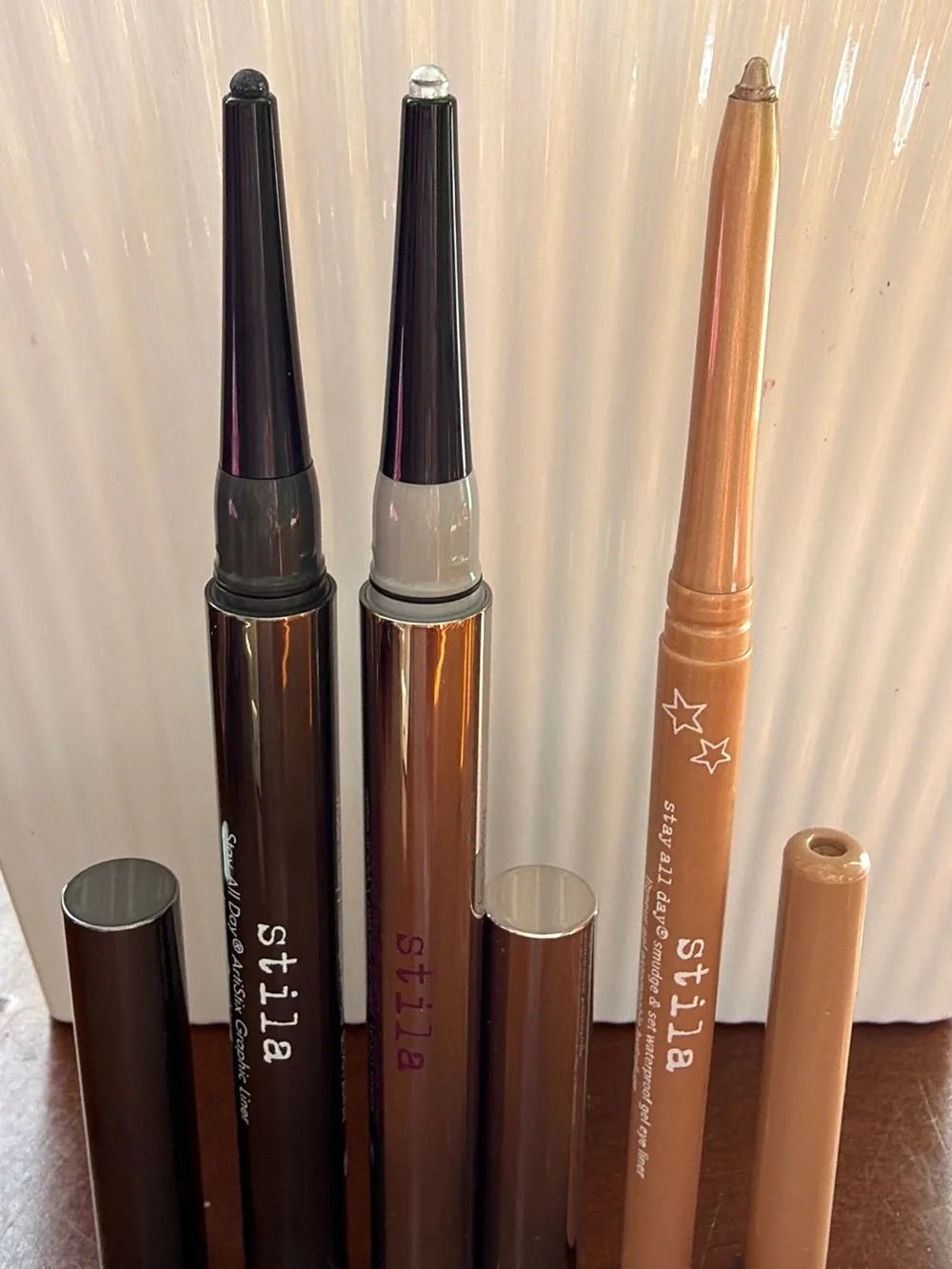 BUNDLE of 3 ,Stila Eyeliner Set — Black, Tango ,Silver Disco ,& Bronze Cashmere